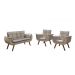 Conjunto de Poltronas Decorativas Bella Opala 3 Peças - Veludo Capuccino