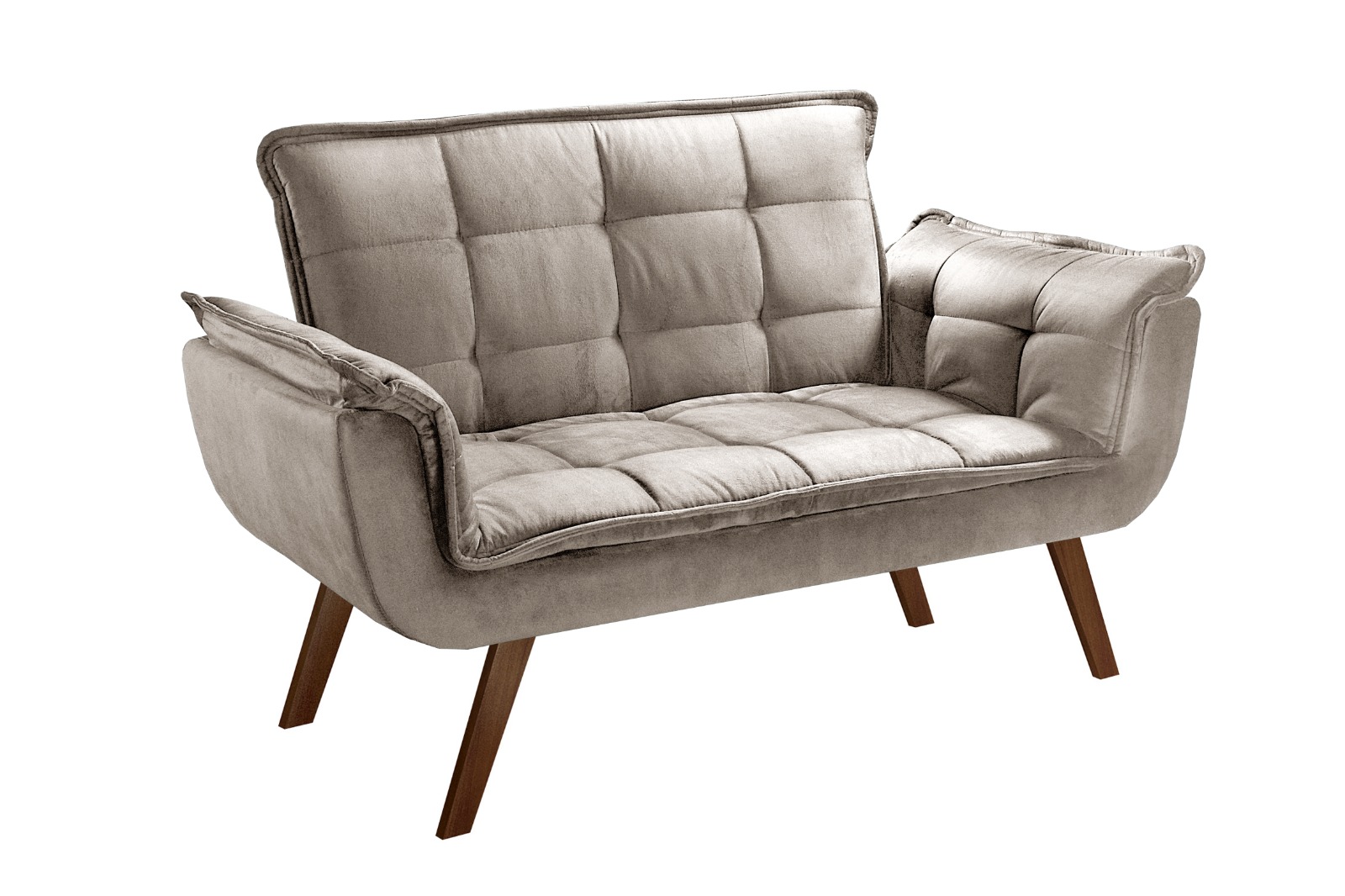 Conjunto de Poltronas Decorativas Bella Opala 3 Peças - Veludo Capuccino
