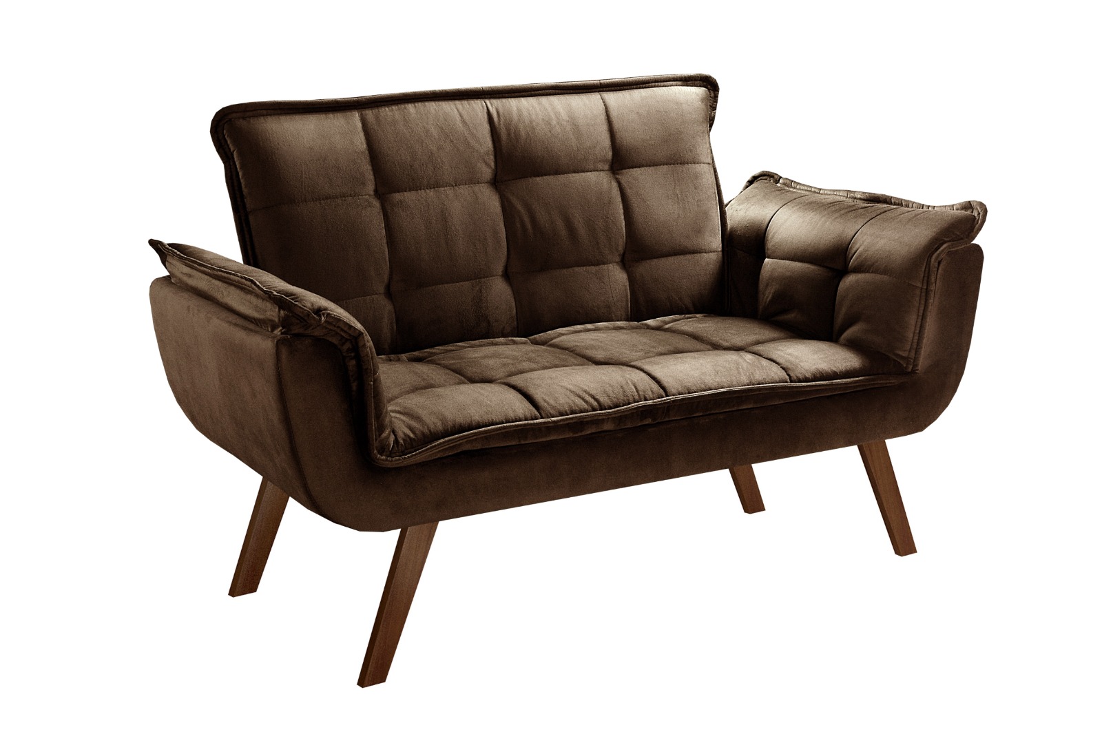 Conjunto de Poltronas Decorativas Bella Opala 3 Peças - Veludo Marrom