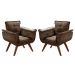 Conjunto de Poltronas Decorativas Bella Opala 3 Peças - Veludo Marrom