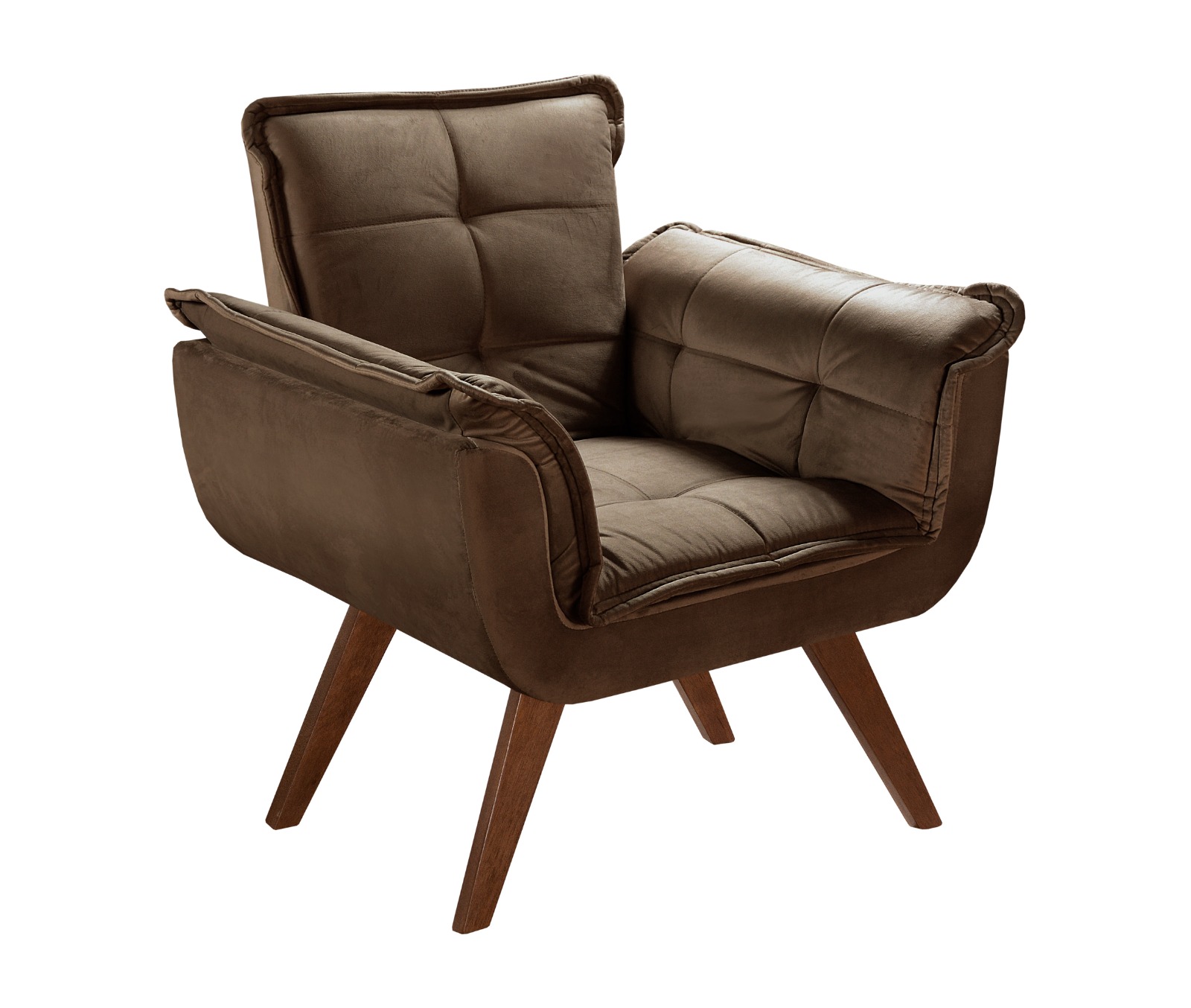 Conjunto de Poltronas Decorativas Bella Opala 3 Peças - Veludo Marrom