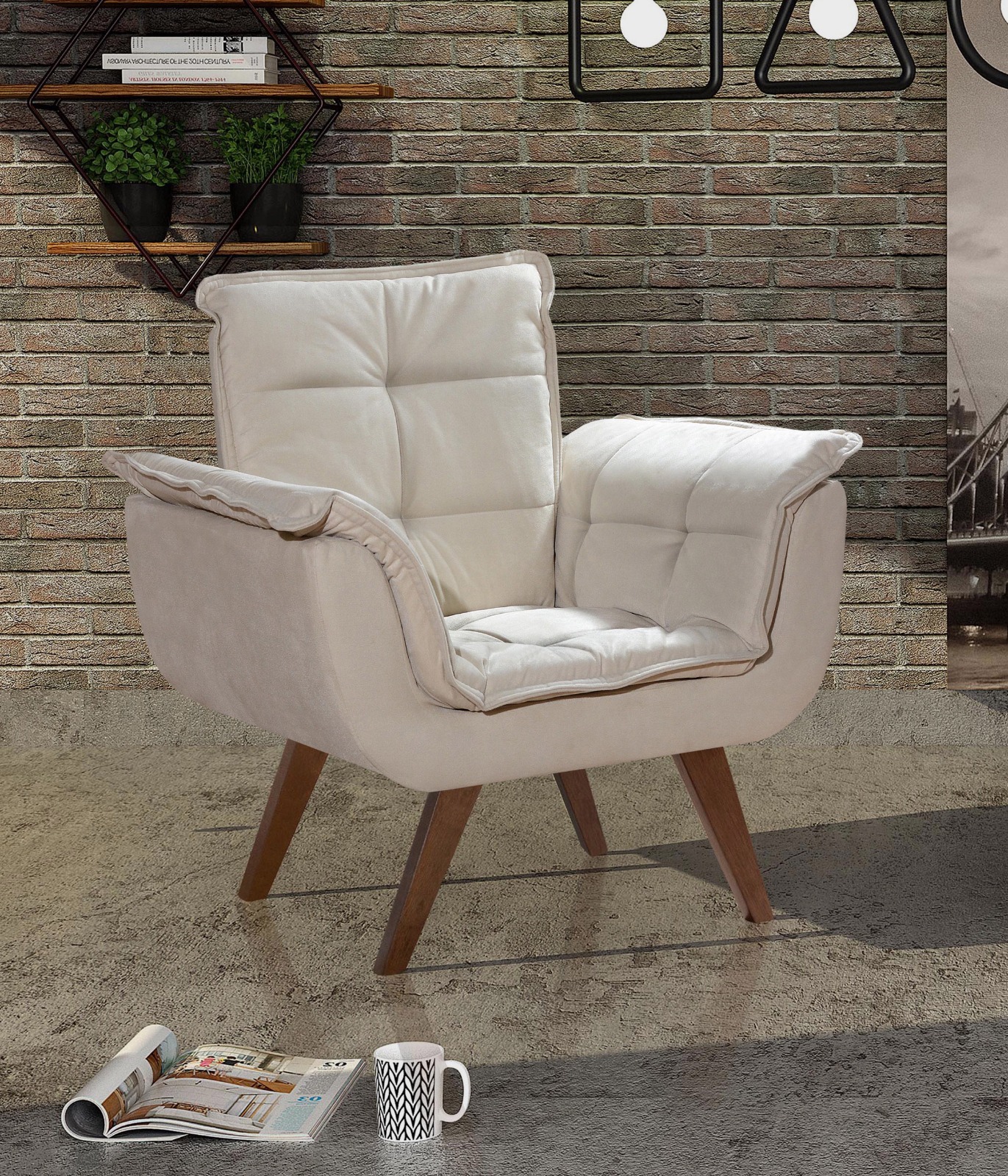 Kit 02 Poltronas Bella Opala - Suede Bege