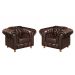 Kit 02 Poltronas Decorativa Chesterfield Capitonê Luís Xv - Couríssimo Café