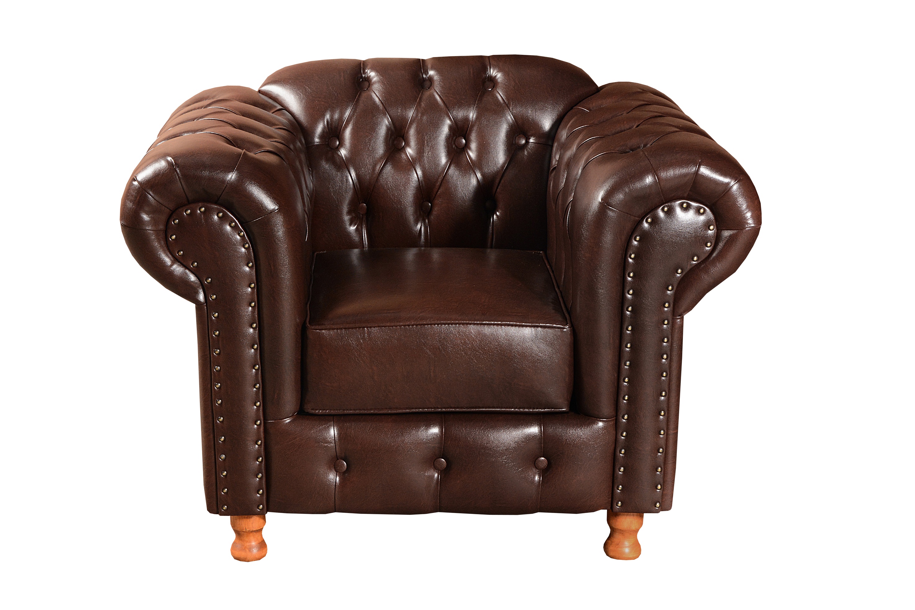 Kit 02 Poltronas Decorativa Chesterfield Capitonê Luís Xv - Couríssimo Café