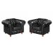 Kit 02 Poltronas Decorativa Chesterfield Capitonê Luís Xv - Couríssimo Preto