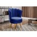 Kit 02 Poltronas Decorativa Pétala Pés Palito - Suede Azul Marinho
