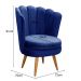Kit 02 Poltronas Decorativa Pétala Pés Palito - Suede Azul Marinho