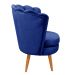 Kit 02 Poltronas Decorativa Pétala Pés Palito - Suede Azul Marinho