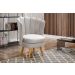 Kit 02 Poltronas Decorativa Pétala Pés Palito - Suede Bege