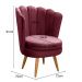 Kit 02 Poltronas Decorativa Pétala Pés Palito - Suede Bordô