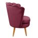 Kit 02 Poltronas Decorativa Pétala Pés Palito - Suede Bordô