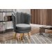 Kit 02 Poltronas Decorativa Pétala Pés Palito - Suede Cinza