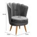 Kit 02 Poltronas Decorativa Pétala Pés Palito - Suede Cinza
