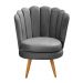 Kit 02 Poltronas Decorativa Pétala Pés Palito - Suede Cinza
