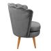 Kit 02 Poltronas Decorativa Pétala Pés Palito - Suede Cinza