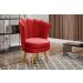 Kit 02 Poltronas Decorativa Pétala Pés Palito - Suede Vermelho