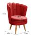Kit 02 Poltronas Decorativa Pétala Pés Palito - Suede Vermelho