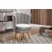 Kit 02 Poltronas Decorativa Pétala Pés Palito - Veludo Capuccino