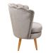 Kit 02 Poltronas Decorativa Pétala Pés Palito - Veludo Capuccino
