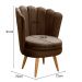 Kit 02 Poltronas Decorativa Pétala Pés Palito - Veludo Marrom