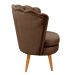 Kit 02 Poltronas Decorativa Pétala Pés Palito - Veludo Marrom