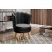 Kit 02 Poltronas Decorativa Pétala Pés Palito - Veludo Preto