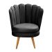 Kit 02 Poltronas Decorativa Pétala Pés Palito - Veludo Preto