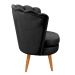 Kit 02 Poltronas Decorativa Pétala Pés Palito - Veludo Preto