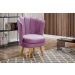 Kit 02 Poltronas Decorativa Pétala Pés Palito - Veludo Roxo