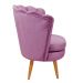 Kit 02 Poltronas Decorativa Pétala Pés Palito - Veludo Roxo