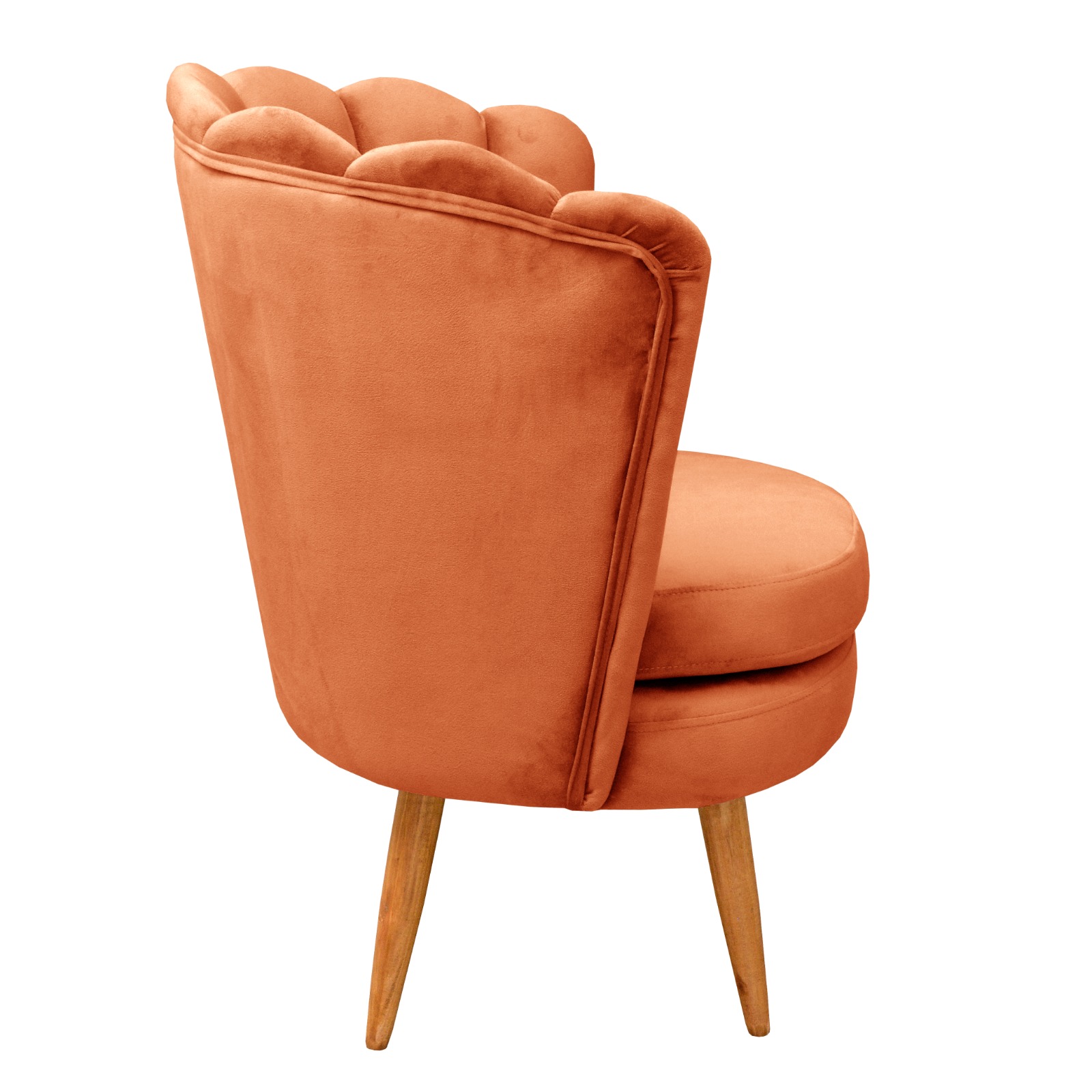 Kit 02 Poltronas Decorativa Pétala Pés Palito - Veludo Terracota
