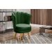 Kit 02 Poltronas Decorativa Pétala Pés Palito - Veludo Verde
