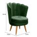 Kit 02 Poltronas Decorativa Pétala Pés Palito - Veludo Verde