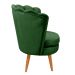 Kit 02 Poltronas Decorativa Pétala Pés Palito - Veludo Verde