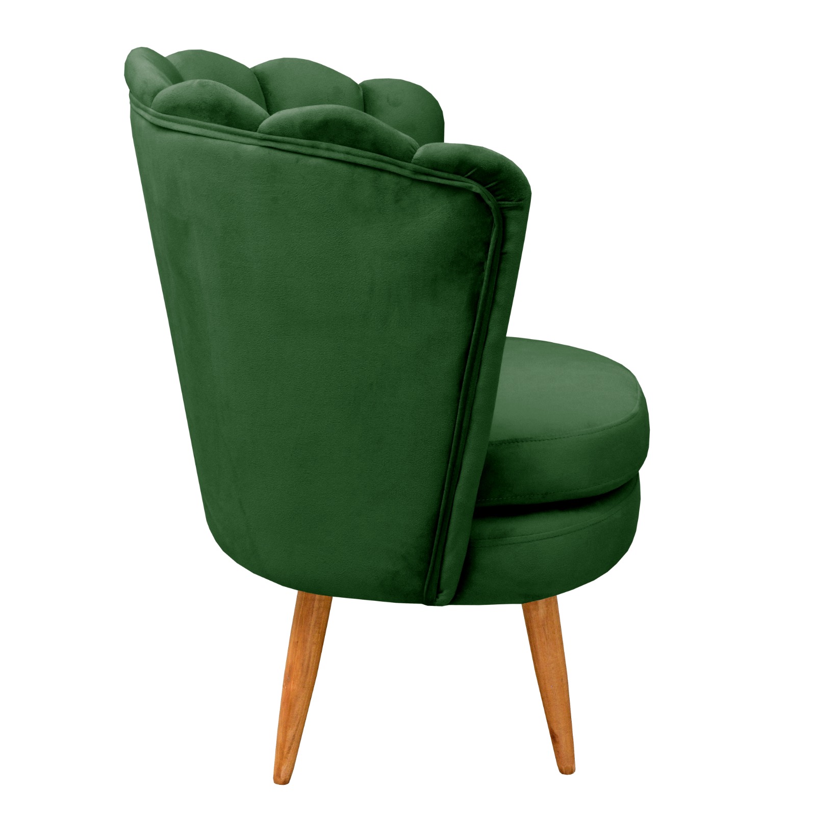 Kit 02 Poltronas Decorativa Pétala Pés Palito - Veludo Verde