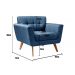 Kit 02 Poltronas Decorativas Bruna Para Sala Pequena Recepção - Linho Azul