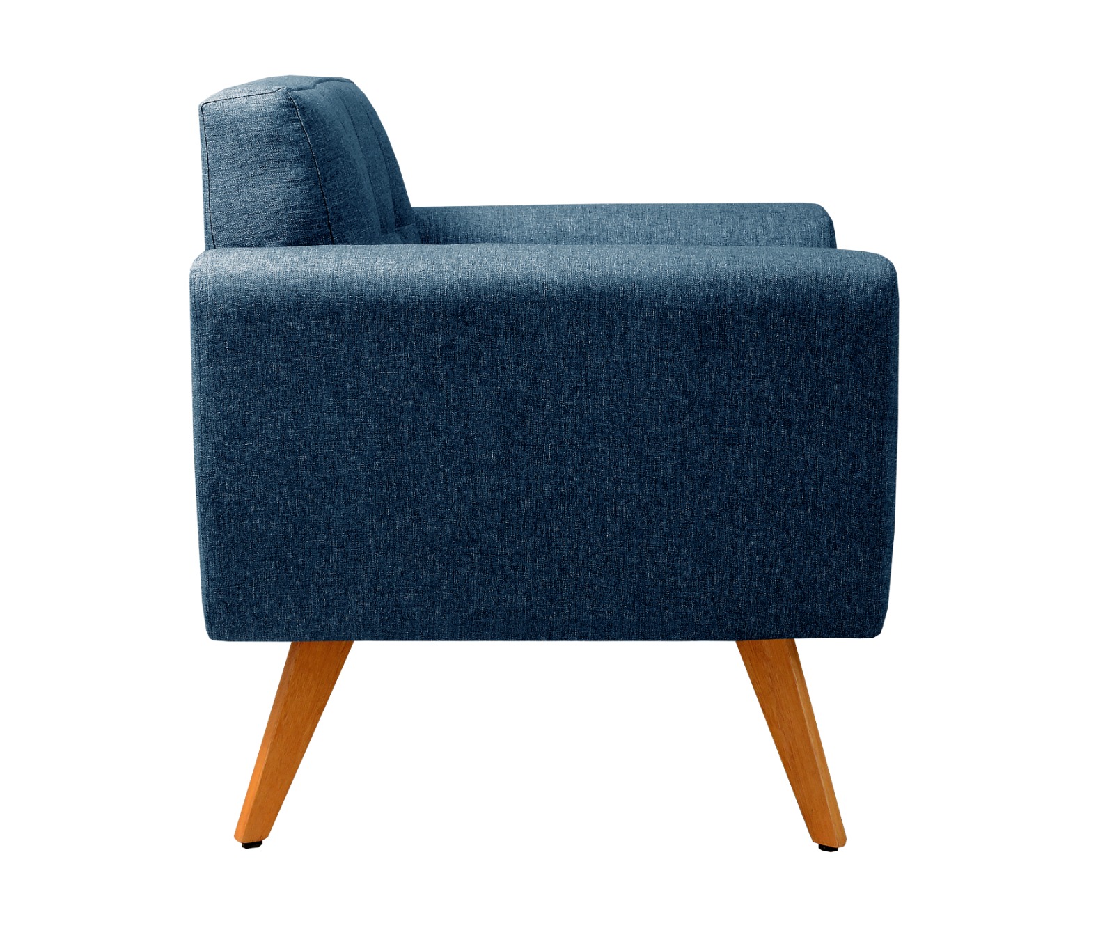 Kit 02 Poltronas Decorativas Bruna Para Sala Pequena Recepção - Linho Azul