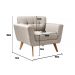 Kit 02 Poltronas Decorativas Bruna Para Sala Pequena Recepção - Linho Bege