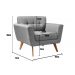 Kit 02 Poltronas Decorativas Bruna Para Sala Pequena Recepção - Linho Cinza