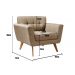 Kit 02 Poltronas Decorativas Bruna Para Sala Pequena Recepção - Linho Marrom