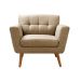 Kit 02 Poltronas Decorativas Bruna Para Sala Pequena Recepção - Linho Marrom