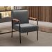 Kit 02 Poltronas Decorativas Jade Braço Fixo Preto - Suede Cinza