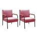 Kit 02 Poltronas Decorativas Jade Braço Fixo Preto - Suede Rosa