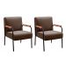 Kit 02 Poltronas Decorativas Jade Braço Fixo Preto - Veludo Marrom