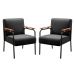 Kit 02 Poltronas Decorativas Jade Braço Fixo Preto - Veludo Preto