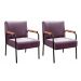 Kit 02 Poltronas Decorativas Jade Braço Fixo Preto - Veludo Roxo