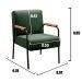 Kit 02 Poltronas Decorativas Jade Braço Fixo Preto - Veludo Verde