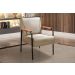Kit 04 Poltronas Decorativas Jade Braço Fixo Preto - Linho Marrom