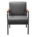 Kit 04 Poltronas Decorativas Jade Braço Fixo Preto - Suede Cinza
