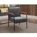 Kit 04 Poltronas Decorativas Jade Braço Fixo Preto - Suede Cinza